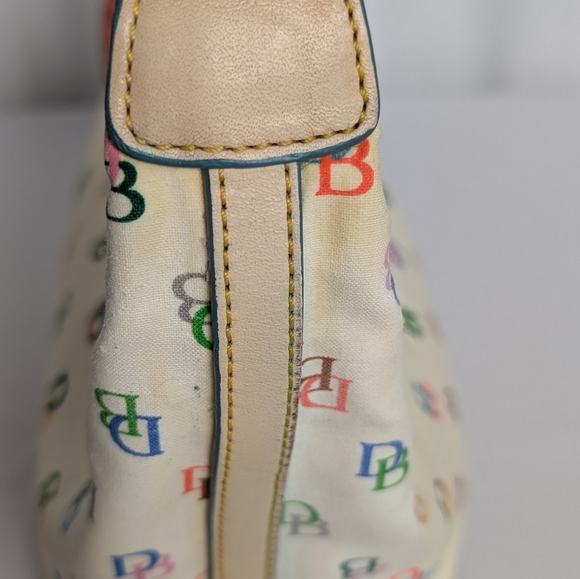 Dooney & Bourke Rainbow Logo & Zipper Hobo Bag With Pink Heart Hang Tag. - Picture 9 of 16